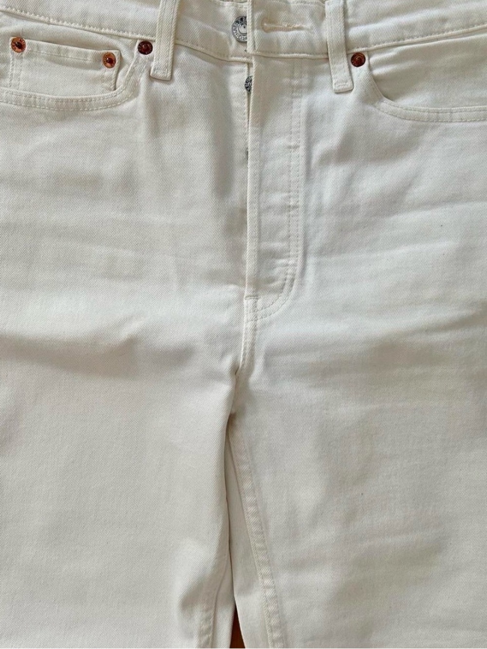 Re/done White Straight Fit Jeans